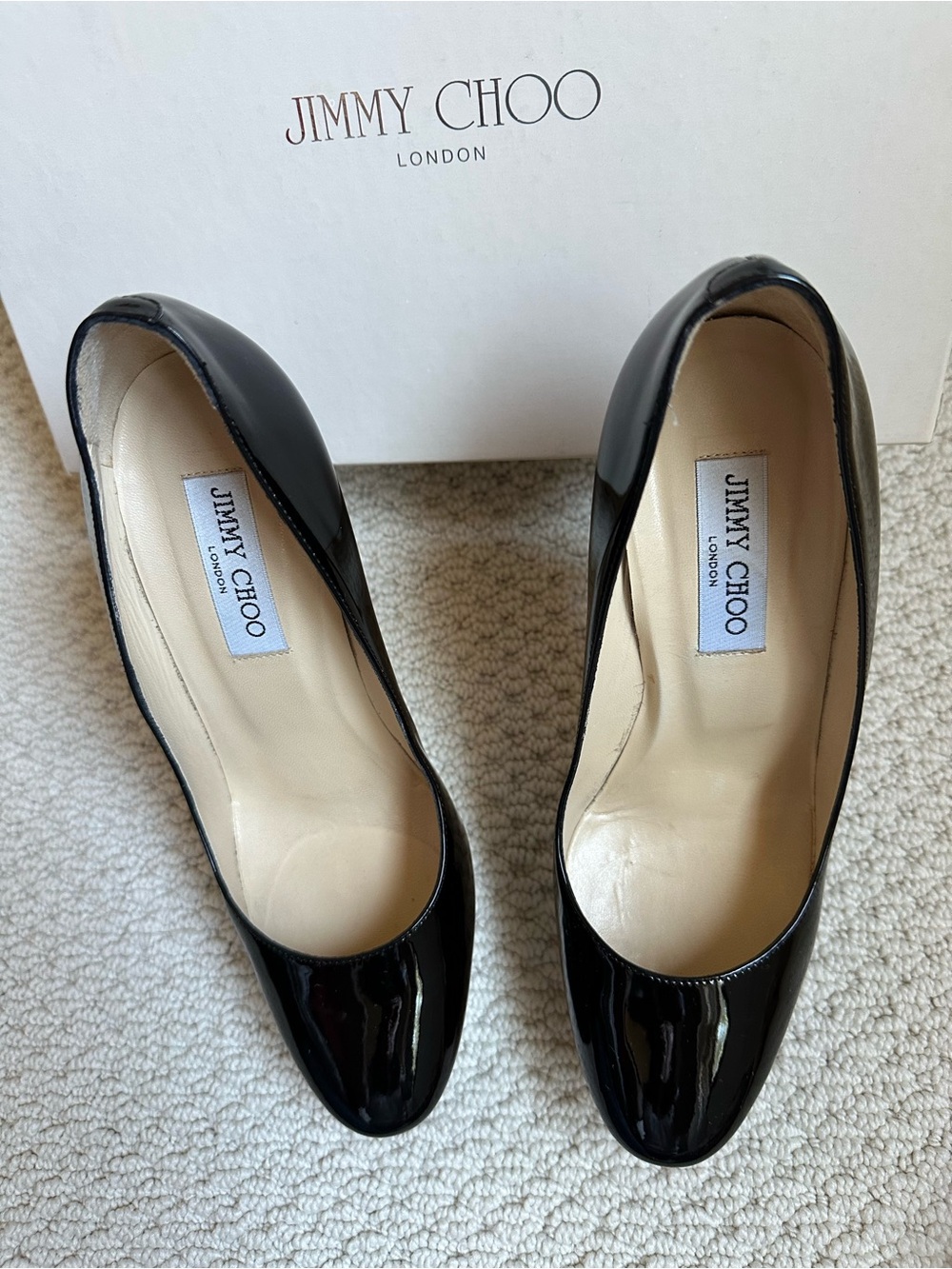 Jimmy Choo Cosmic Black Patent Leather Platform Stiletto Pumps - Picture 3 of 8